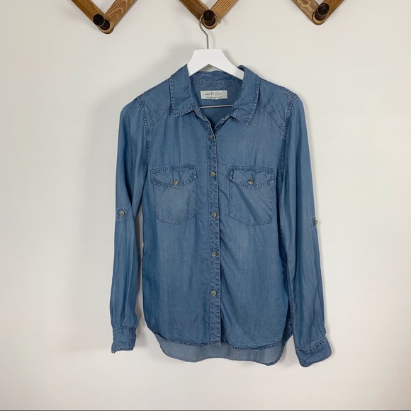 Thread & Supply Tops - THREAD AND SUPPLY jean button down shirt✨szS
